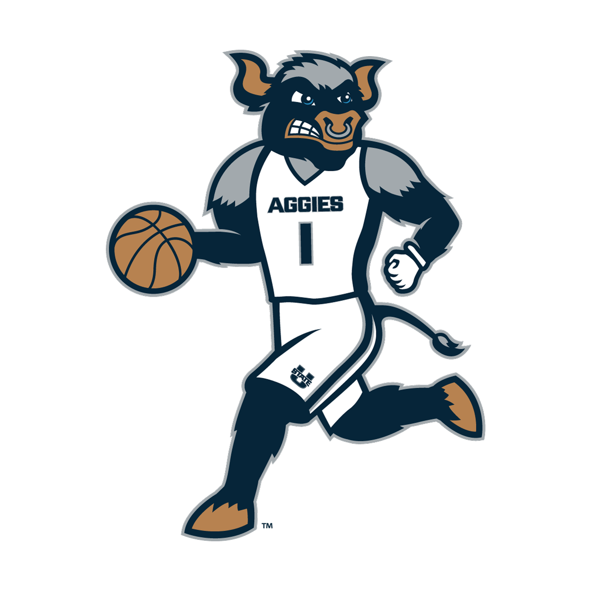 Big Blue Basketball Sticker 3 In